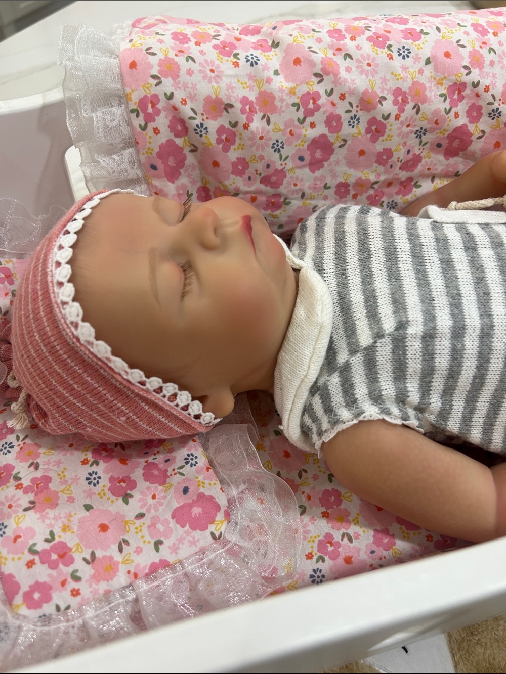 RebornBaby Doll with American girl desk, clothes and White Cradle - Picture 8 of 8